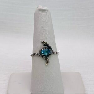Swiss Blue Topaz Snake Ring S925 Ring